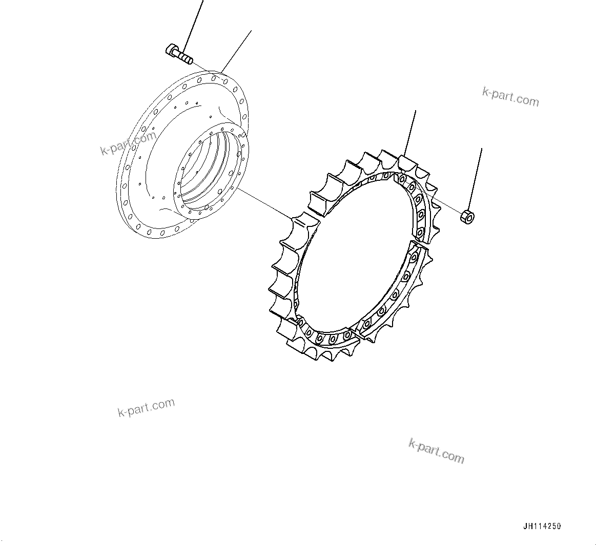 Komatsu parts book diagram for D375AI-8 S/N 81001-UP: FINAL DRIVE RELATED PARTS, TEETH(#81001-)