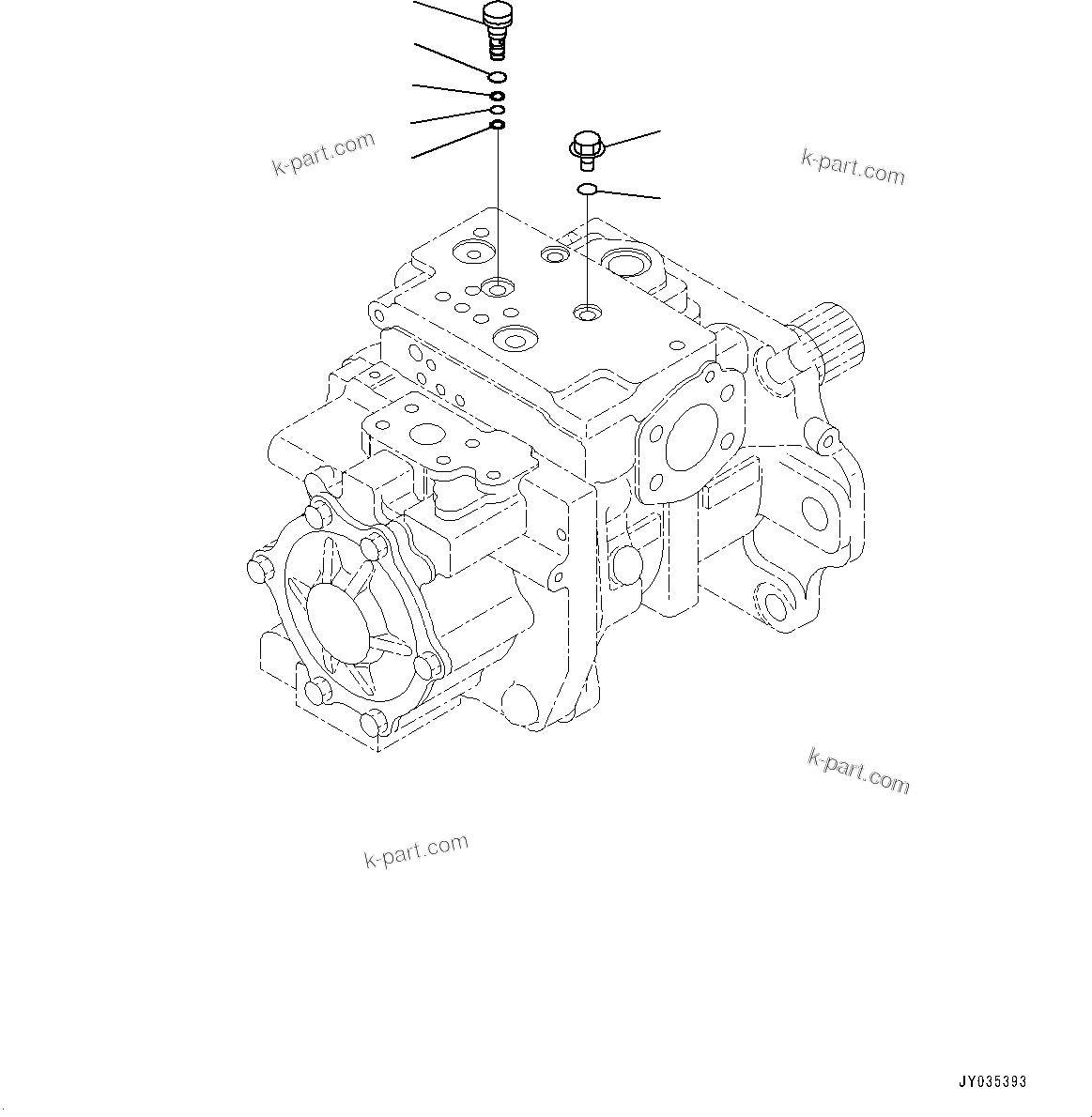 Komatsu parts book diagram for D375AI-8 S/N 81001-UP: HYDRAULIC PUMP, INNER PARTS (5/5)(#80015-)