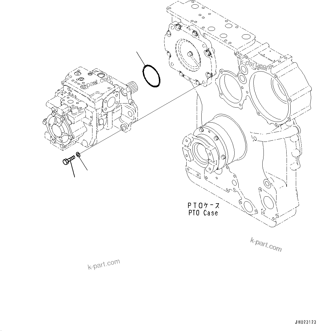 Komatsu parts book diagram for D375AI-8 S/N 81001-UP: HYDRAULIC PUMP, MOUNTING(#80015-)