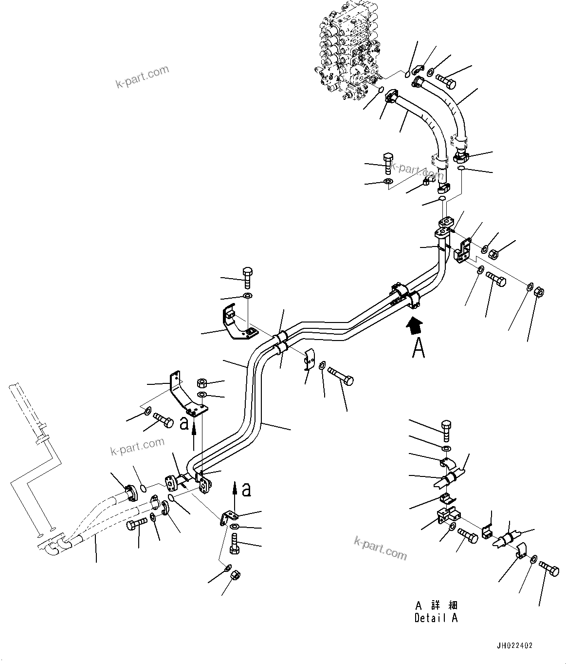 Komatsu parts book diagram for D375AI-8 S/N 81001-UP: DOZER BLADE LIFT PIPING, (#80015-)