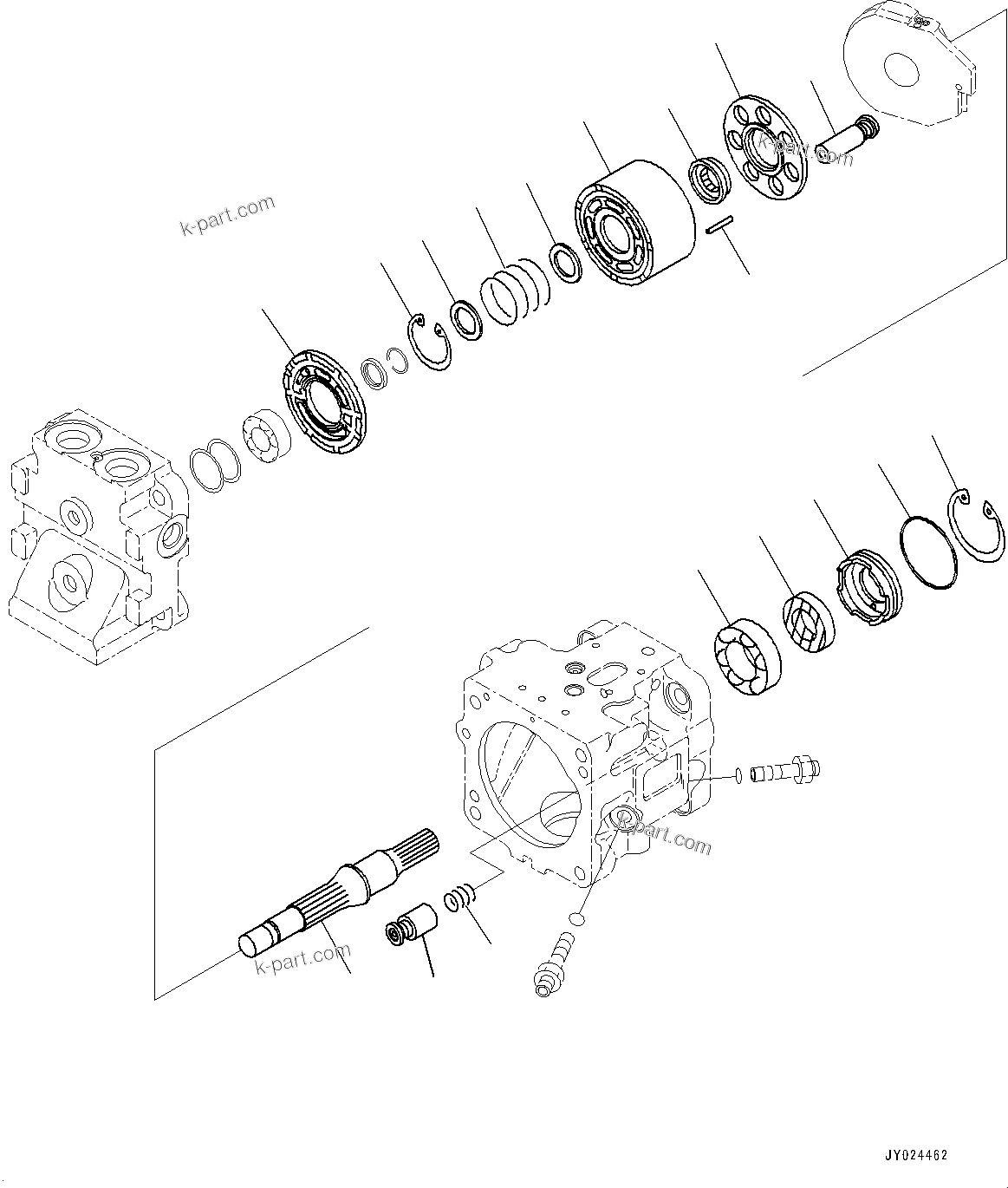 Komatsu parts book diagram for D375AI-8 S/N 81001-UP: COOLING FAN DRIVE PIPING, FAN PUMP (8/13)(#80223-)
