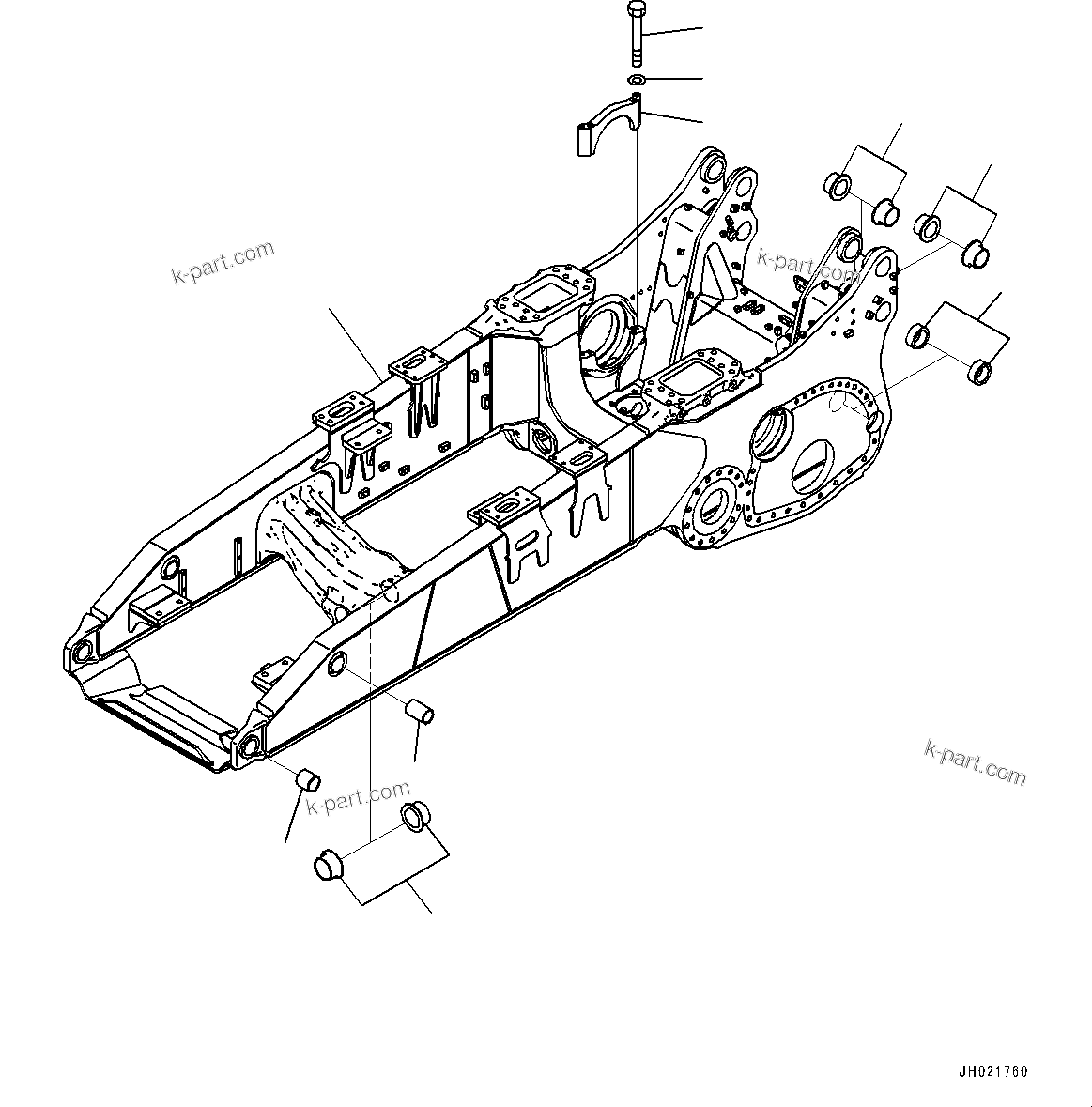 Komatsu parts book diagram for D375AI-8 S/N 81001-UP: MAIN FRAME, (#81001-)