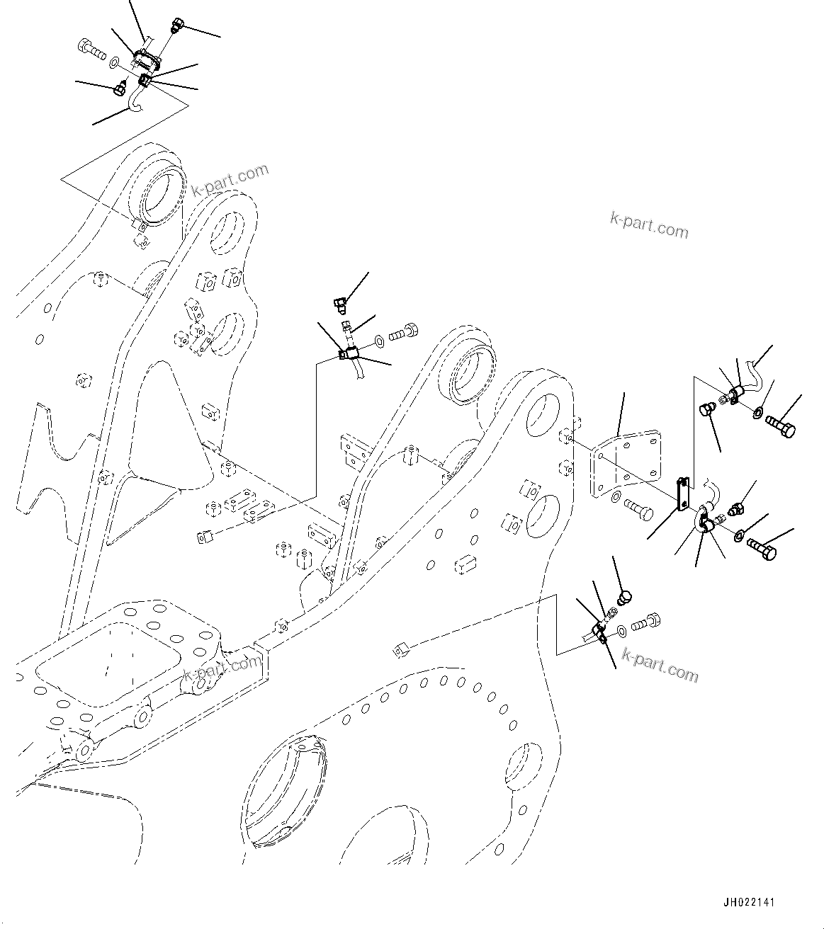Komatsu parts book diagram for D375AI-8 S/N 81001-UP: RIPPER RELATED PARTS, BLIND PARTS(#81001-)