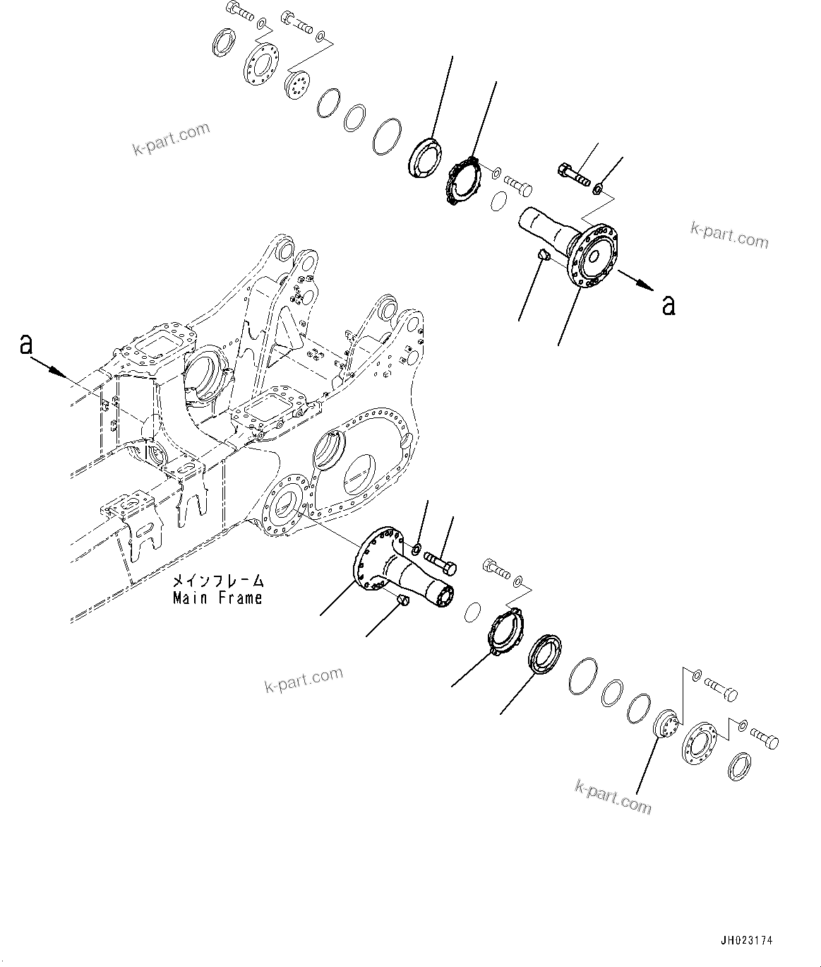 Komatsu parts book diagram for D375AI-8 S/N 81001-UP: EQUALIZER BAR AND PIVOT SHAFT, PIVOT SHAFT(#80015-)