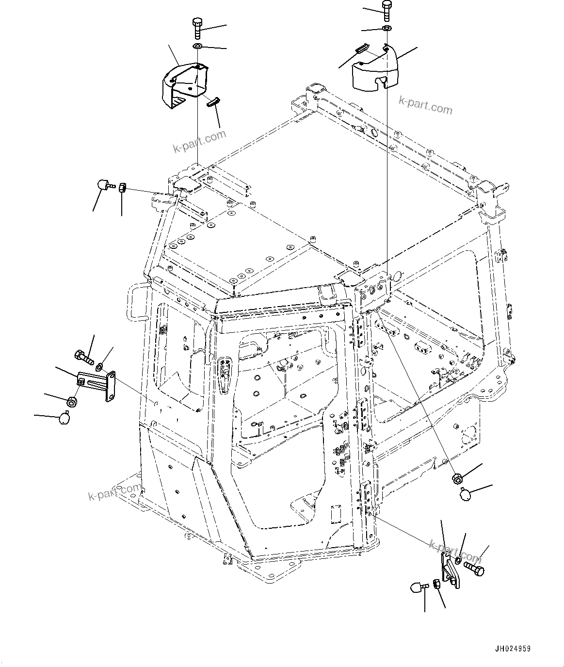 Komatsu parts book diagram for D375AI-8 S/N 81001-UP: CAB, DOOR OPEN LOCK(#81001-)