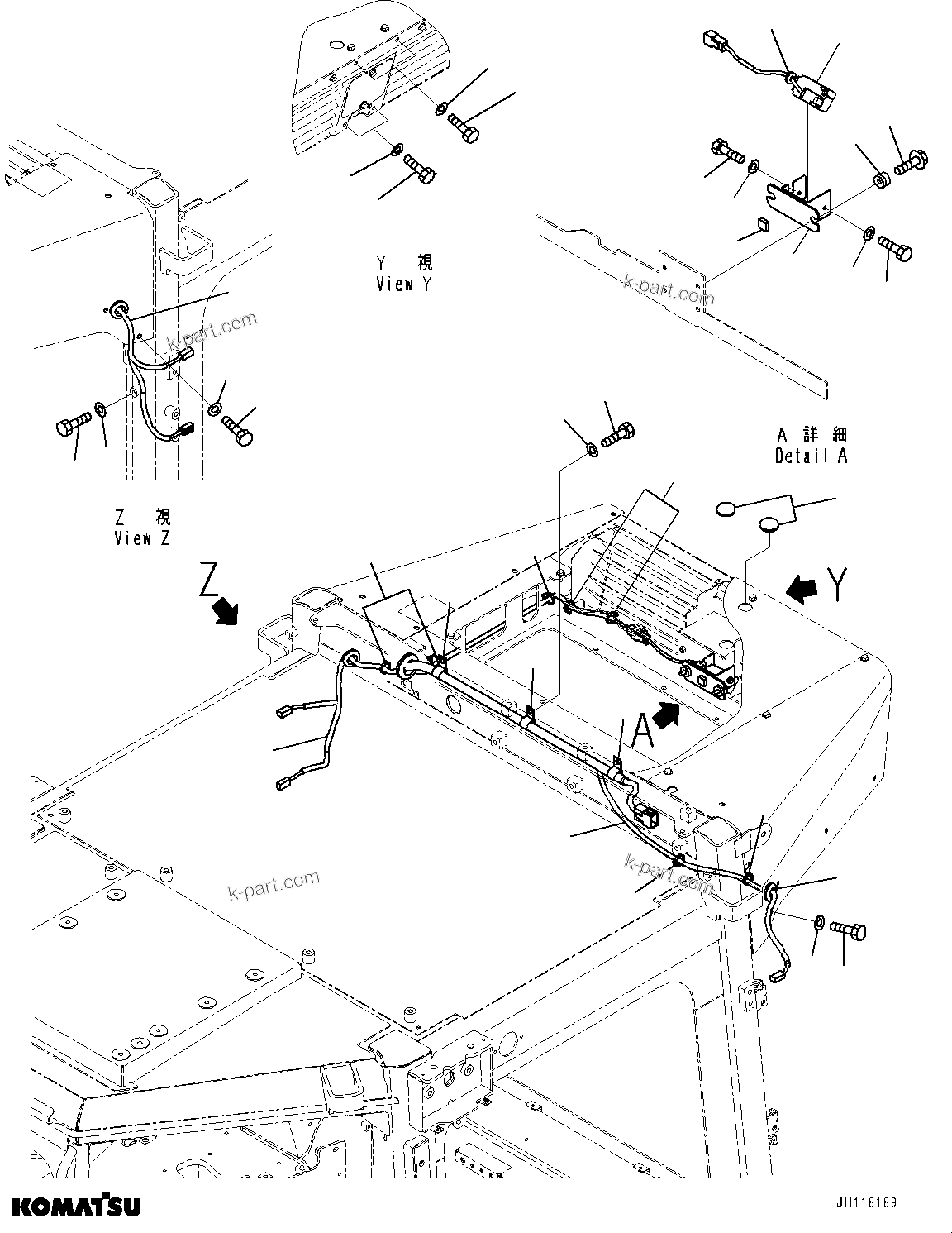 Komatsu parts book diagram for D375AI-8 S/N 81001-UP: CAB, WIRING HARNESS(#81001-)
