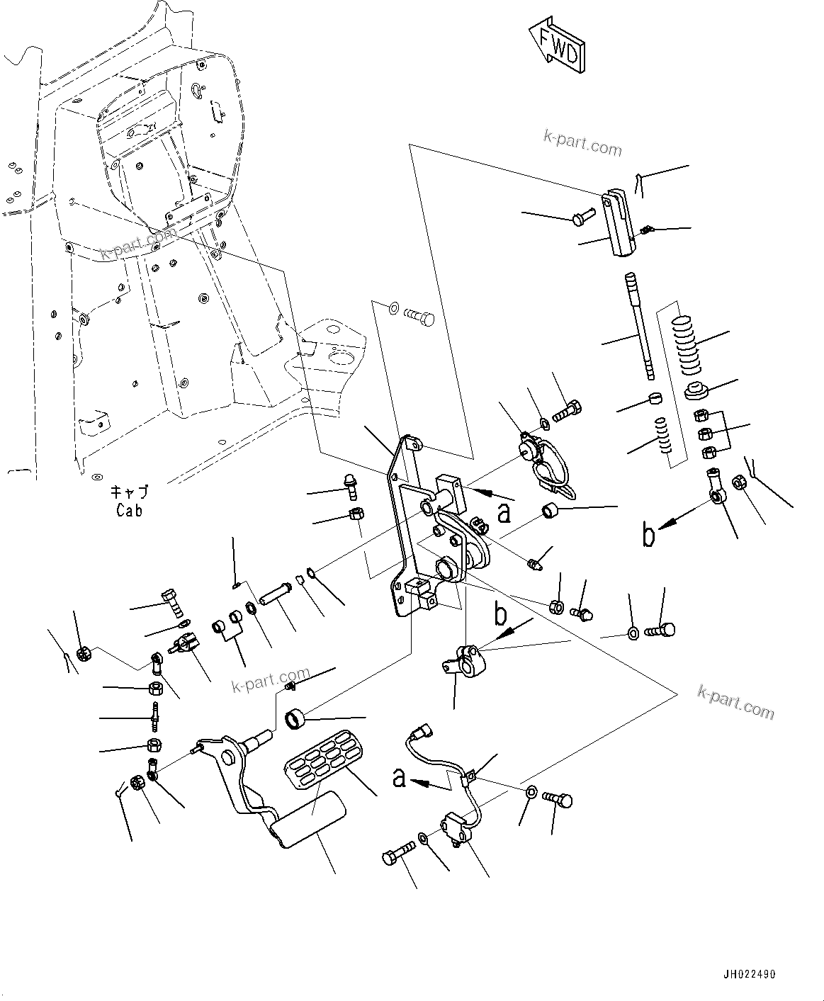 Komatsu parts book diagram for D375AI-8 S/N 81001-UP: CONTROL UNIT, BRAKE PEDAL(#81001-)