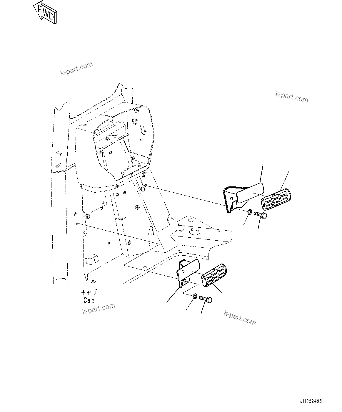 Komatsu parts book diagram for D375AI-8 S/N 81001-UP: CONTROL UNIT, FOOTREST(#81001-)