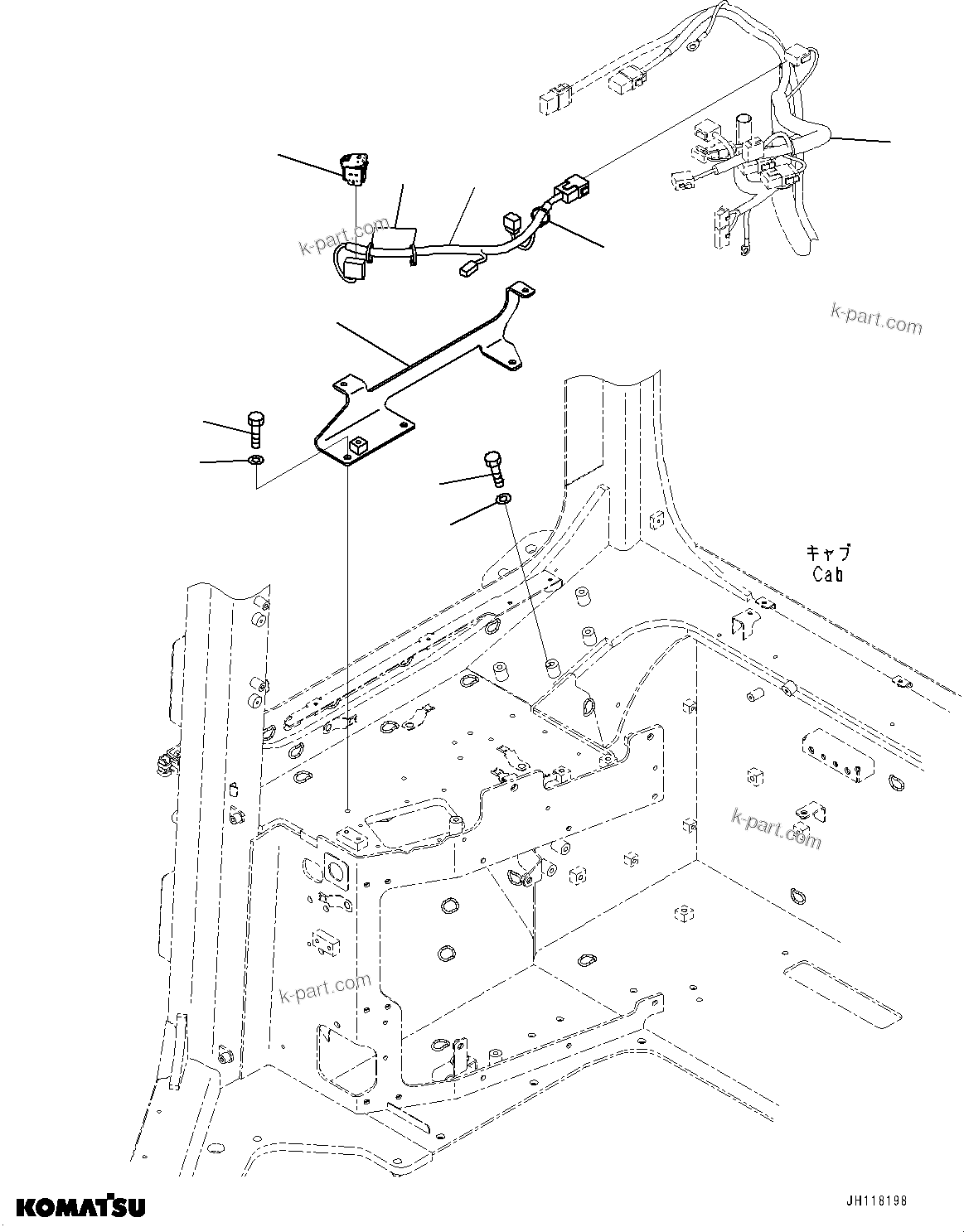 Komatsu parts book diagram for D375AI-8 S/N 81001-UP: CONTROL UNIT, LOCK LEVER(#81001-)