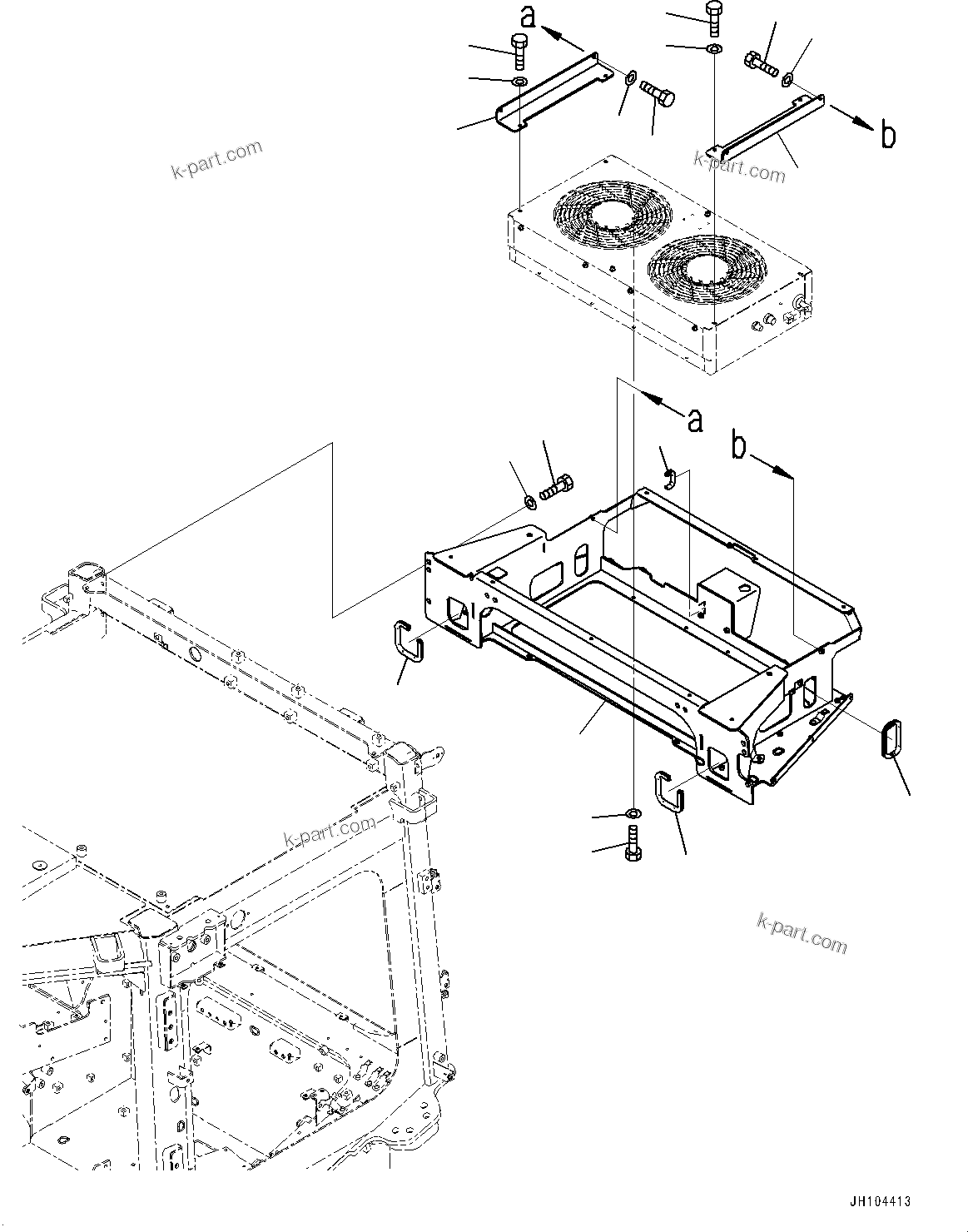 Komatsu parts book diagram for D375AI-8 S/N 81001-UP: CONTROL UNIT, CONDENSER MOUNTING(#81001-)