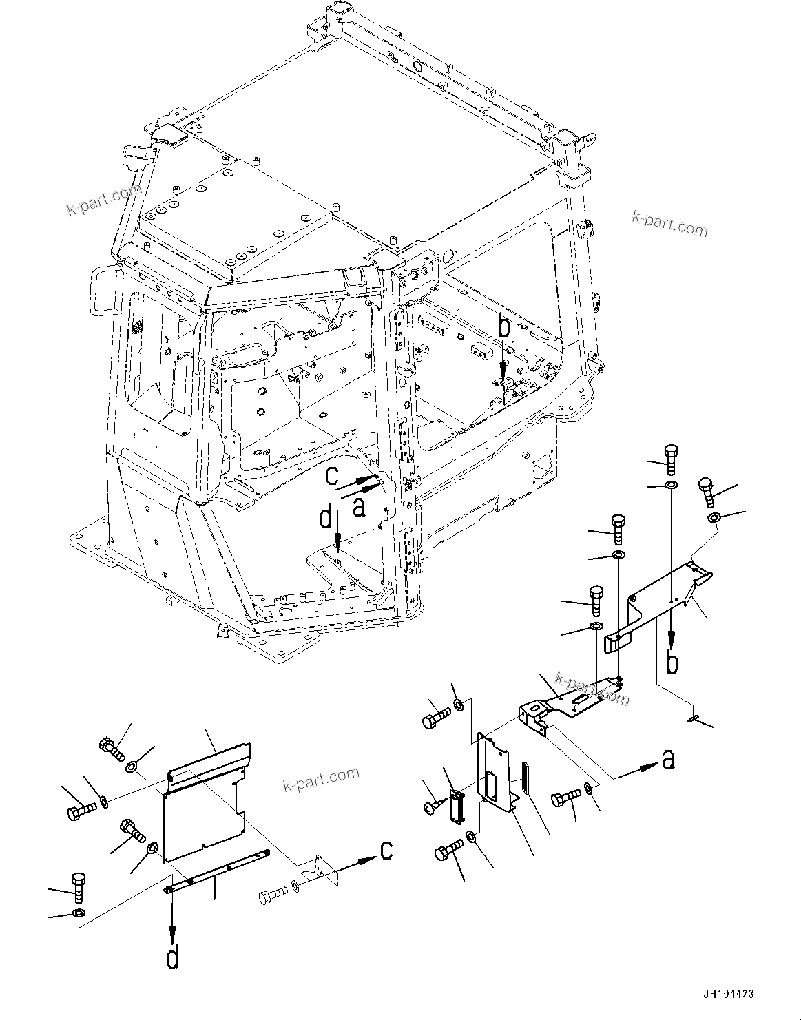Komatsu parts book diagram for D375AI-8 S/N 81001-UP: CONTROL UNIT, REAR COVER (1/3)(#81001-)