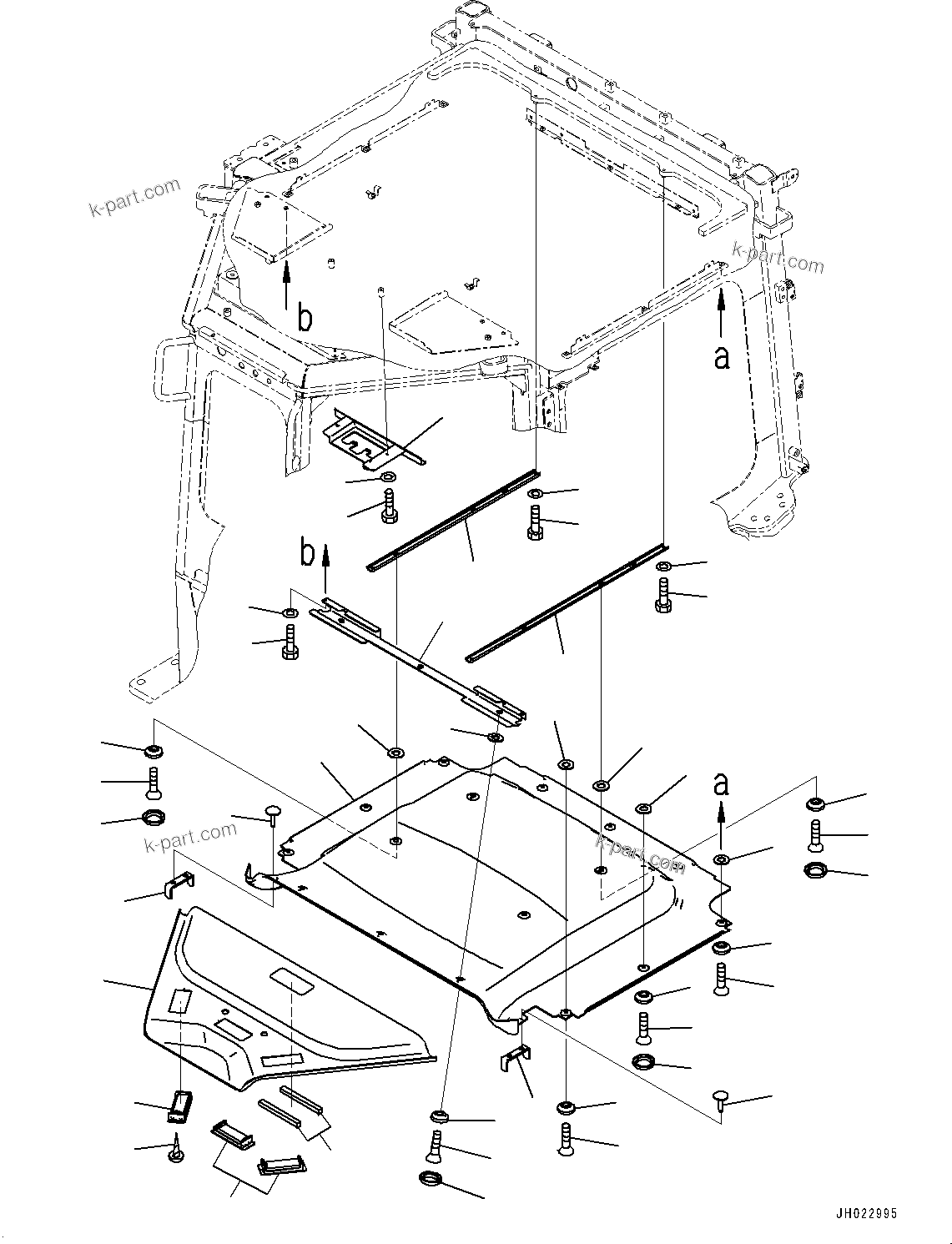 Komatsu parts book diagram for D375AI-8 S/N 81001-UP: CONTROL UNIT, ROOF COVER(#81001-)