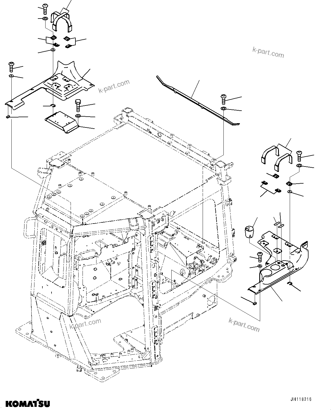 Komatsu parts book diagram for D375AI-8 S/N 81001-UP: CONTROL UNIT, GARNISH (2/2)(#81001-)
