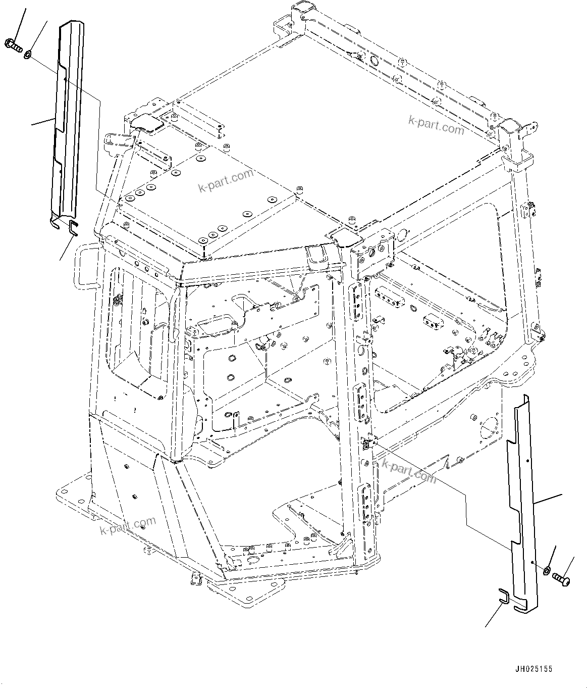 Komatsu parts book diagram for D375AI-8 S/N 81001-UP: CONTROL UNIT, DOOR COVER(#81001-)