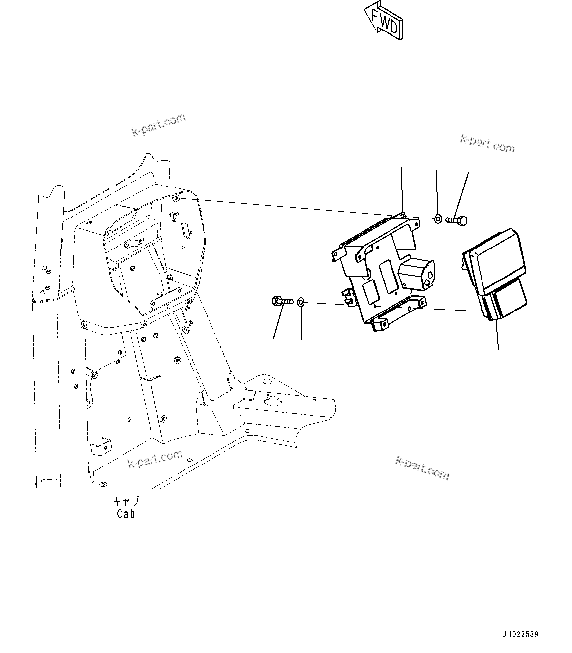 Komatsu parts book diagram for D375AI-8 S/N 81001-UP: CAB ELECTRICAL UNIT, MONITOR(#81001-)
