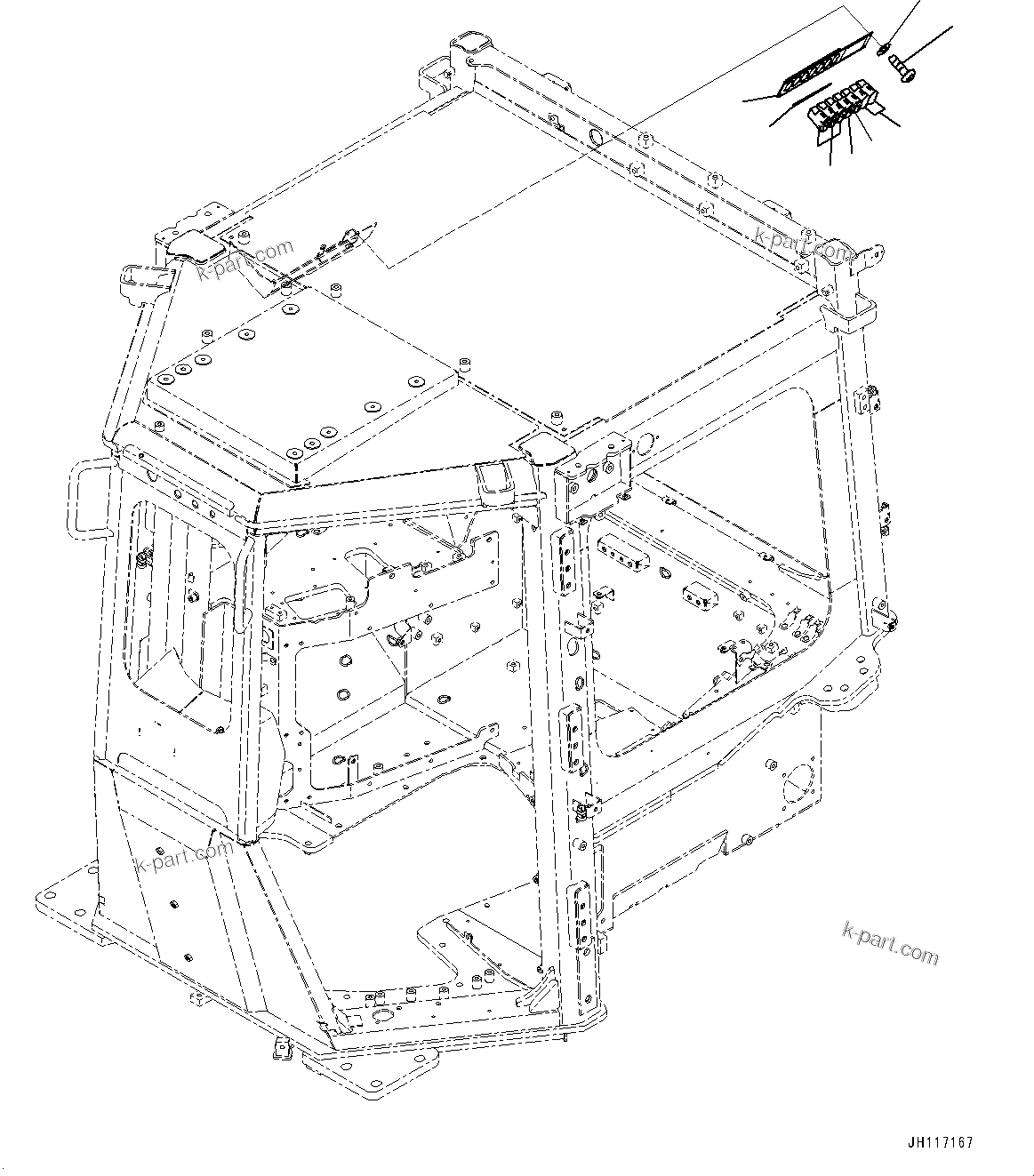 Komatsu parts book diagram for D375AI-8 S/N 81001-UP: CAB ELECTRICAL UNIT, SWITCH PANEL(#81001-)