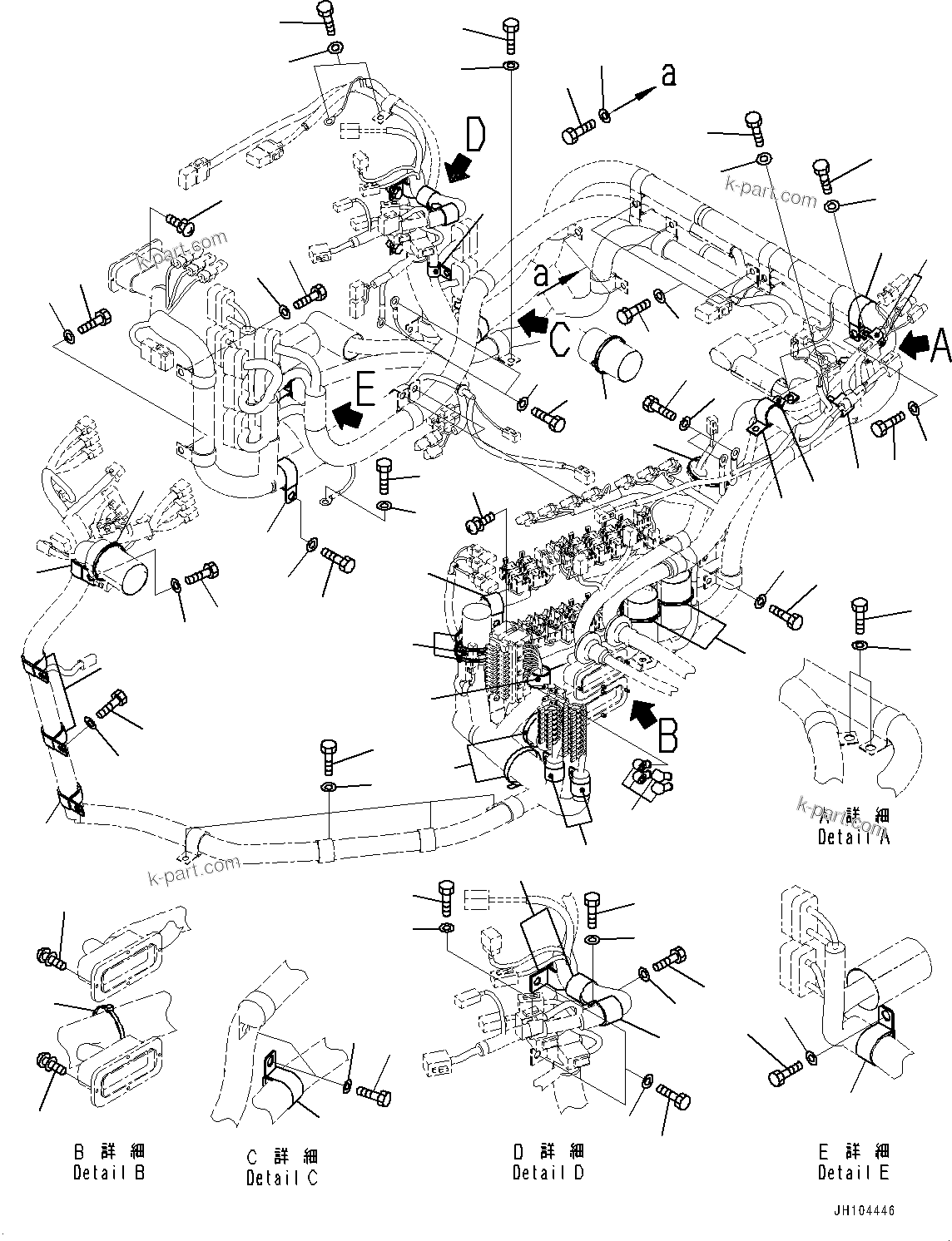 Komatsu parts book diagram for D375AI-8 S/N 81001-UP: CAB ELECTRICAL UNIT, FLOOR WIRING HARNESS MOUNTING (1/3)(#81001-)