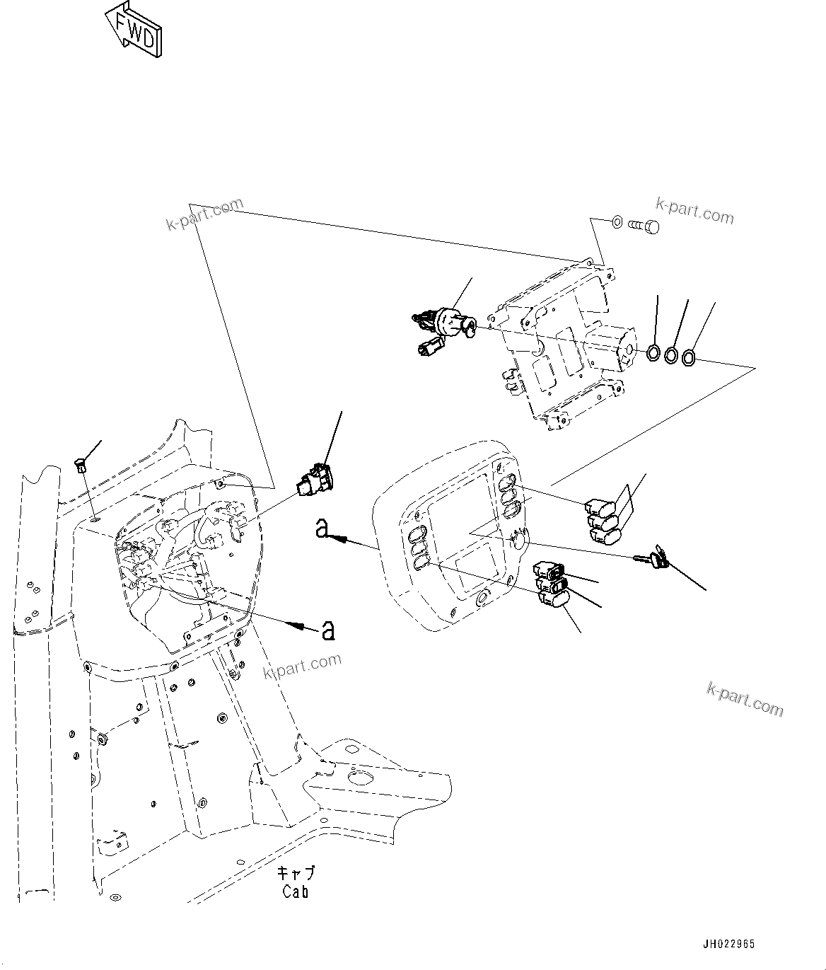 Komatsu parts book diagram for D375AI-8 S/N 81001-UP: CAB ELECTRICAL UNIT, SWITCH(#81001-)