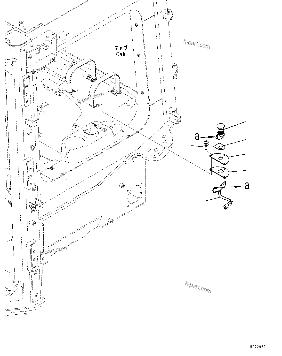 Komatsu parts book diagram for D375AI-8 S/N 81001-UP: CAB ELECTRICAL UNIT, EMERGENCY SWITCH(#81001-)