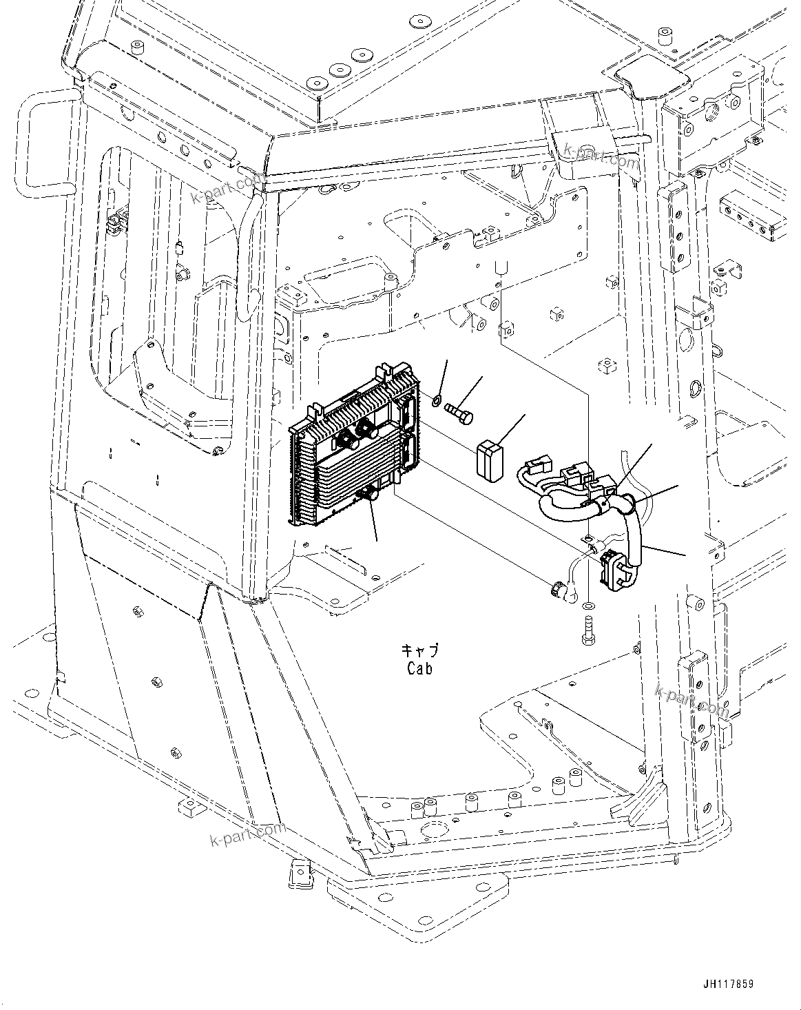 Komatsu parts book diagram for D375AI-8 S/N 81001-UP: CAB ELECTRICAL UNIT, CONTROLLER AND WIRING HARNESS(#81001-)