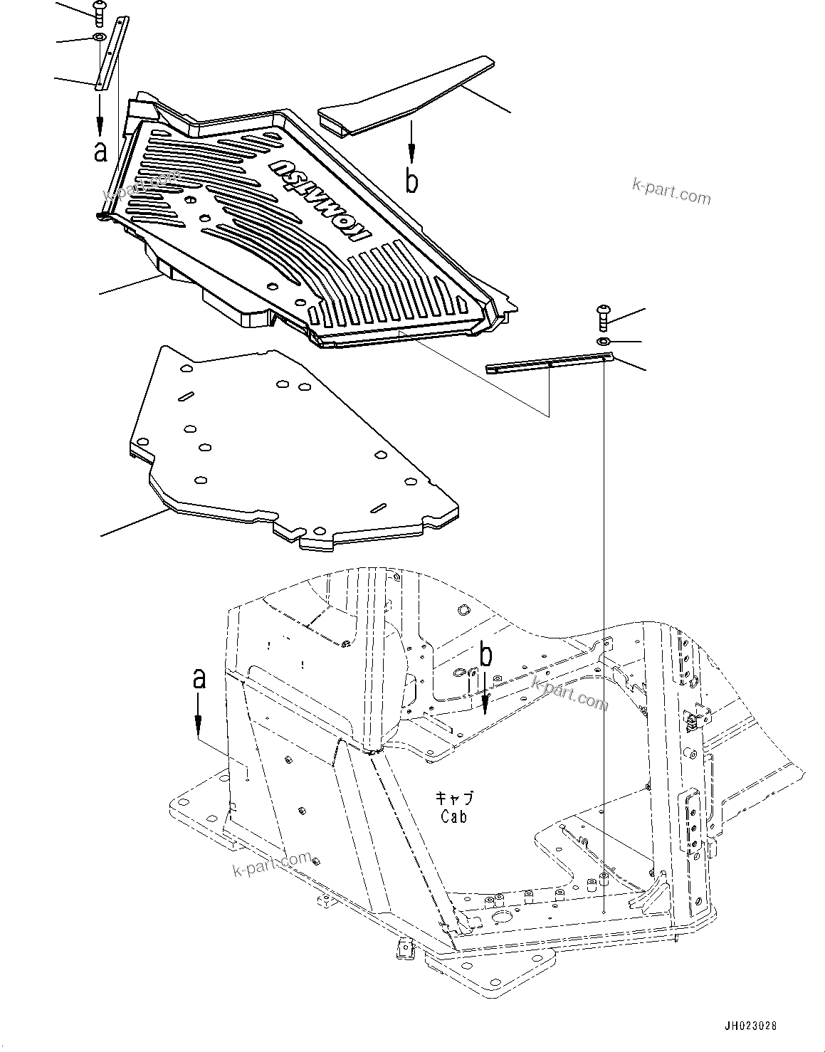 Komatsu parts book diagram for D375AI-8 S/N 81001-UP: FLOOR MAT, (#80015-)