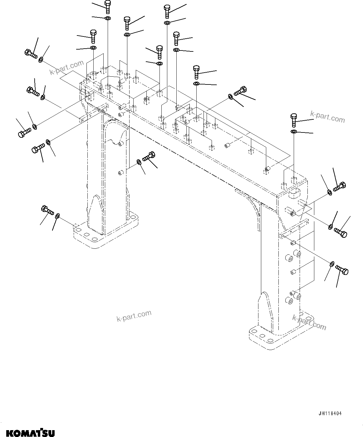 Komatsu parts book diagram for D375AI-8 S/N 81001-UP: ROPS GUARD, BOLT(#81001-)