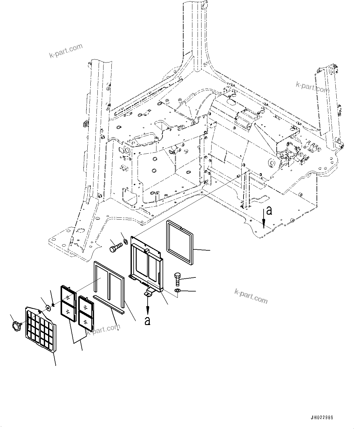 Komatsu parts book diagram for D375AI-8 S/N 81001-UP: AIR CONDITIONER FILTER, (#81001-)
