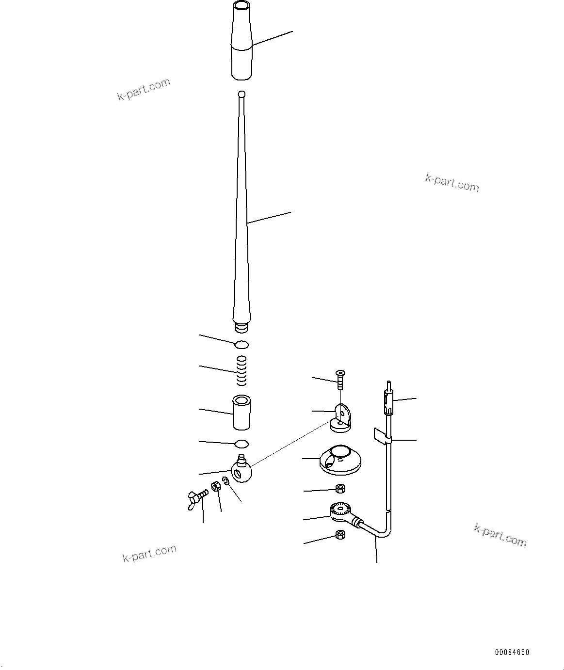 Komatsu parts book diagram for D375AI-8 S/N 81001-UP: RADIO, RUBBER ANTENNA(#81001-)