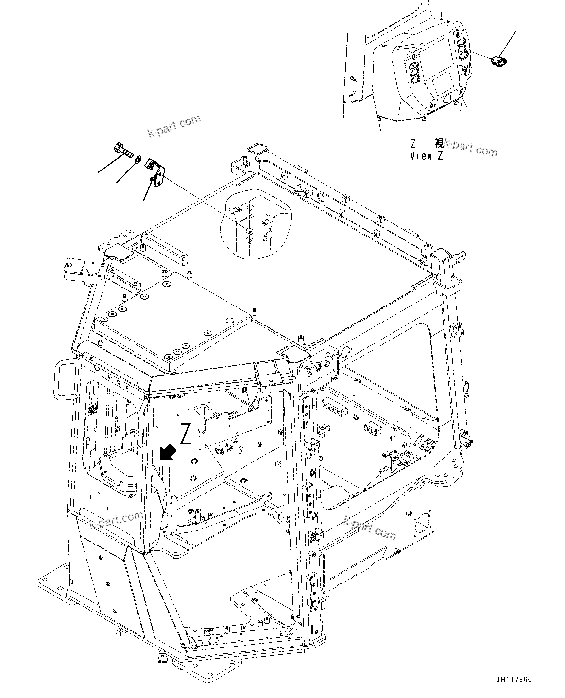 Komatsu parts book diagram for D375AI-8 S/N 81001-UP: ACCESS LAMP, (1/2)(#81001-)