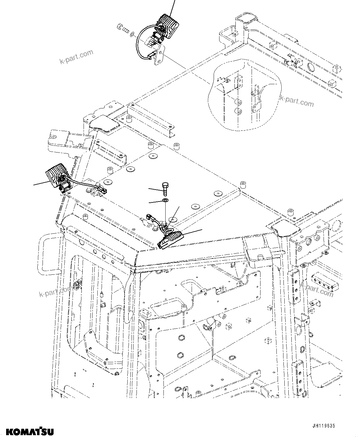 Komatsu parts book diagram for D375AI-8 S/N 81001-UP: ACCESS LAMP, (2/2)(#81001-)