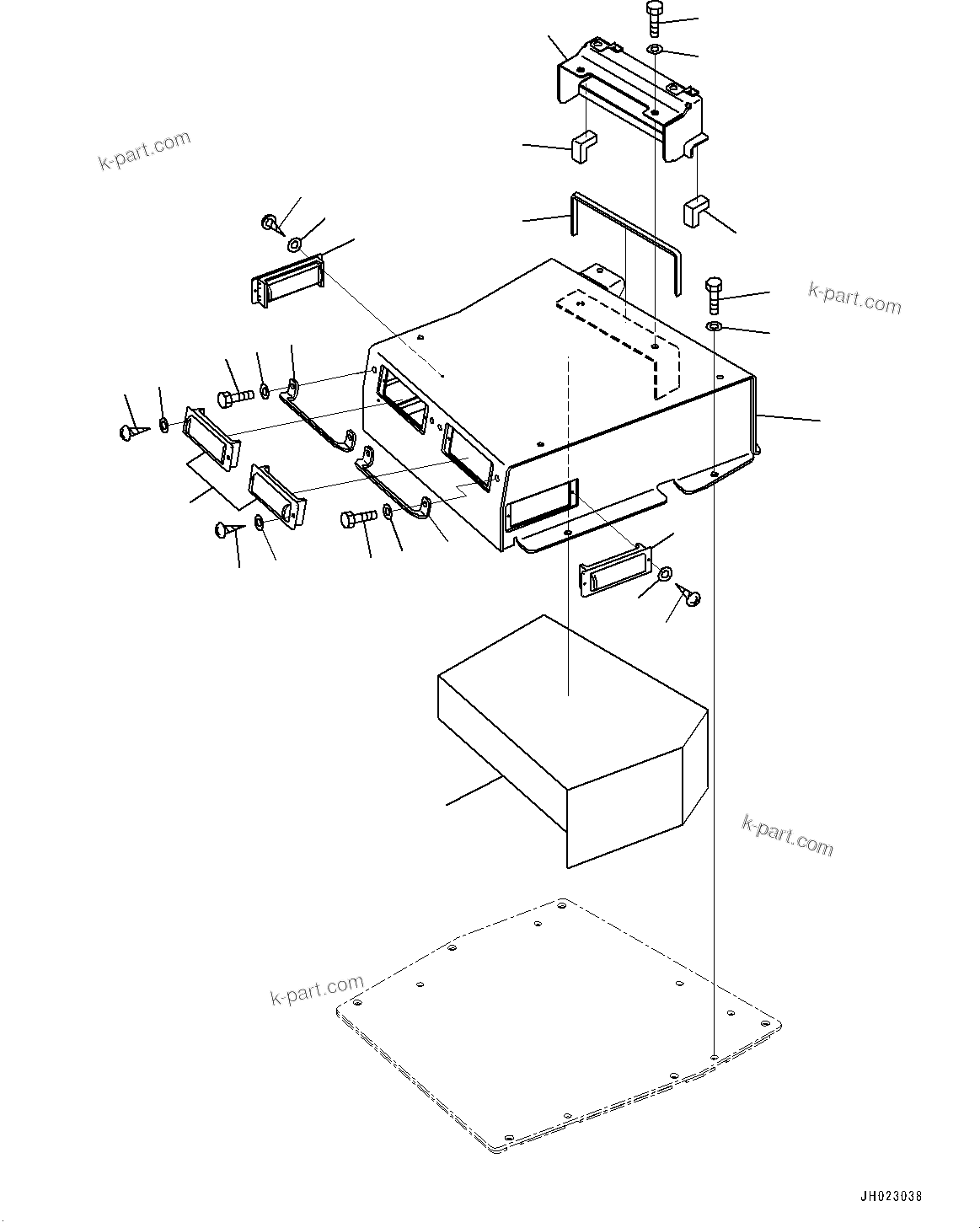 Komatsu parts book diagram for D375AI-8 S/N 81001-UP: FLOOR FRAME COVER, DUCT(#80015-)