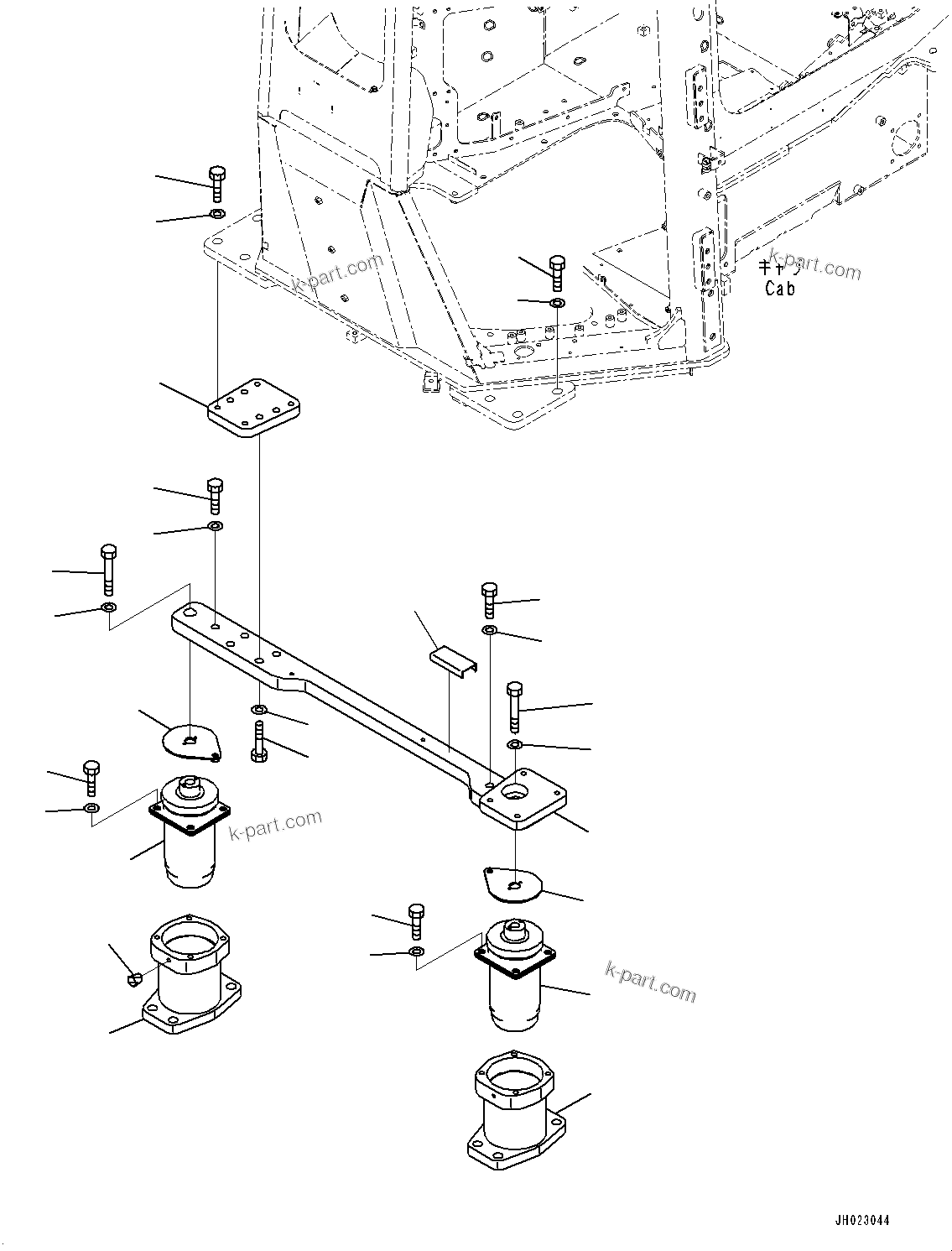 Komatsu parts book diagram for D375AI-8 S/N 81001-UP: FRONT, FLOOR FRAME MOUNTING, (#80001-)