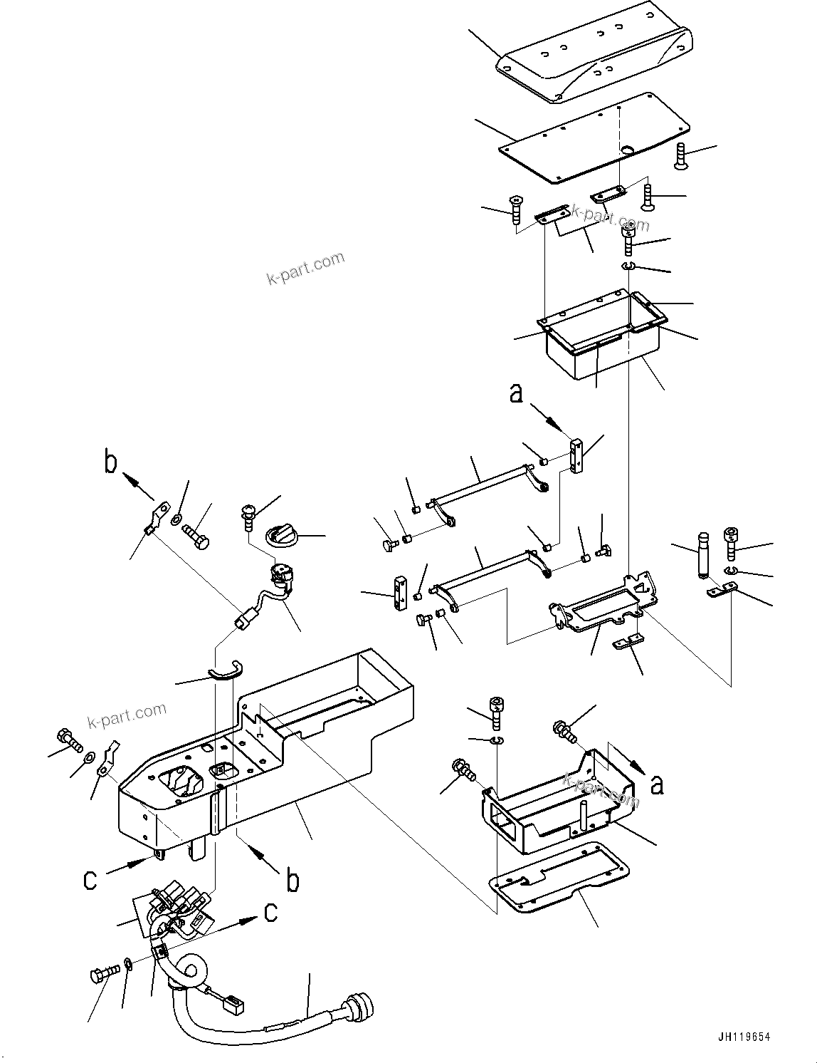 Komatsu parts book diagram for D375AI-8 S/N 81001-UP: CONSOLE RELATED PARTS, CONSOLE BOX (FINGER COMMAND CONTROL SYSTEM 2)(#80232-)