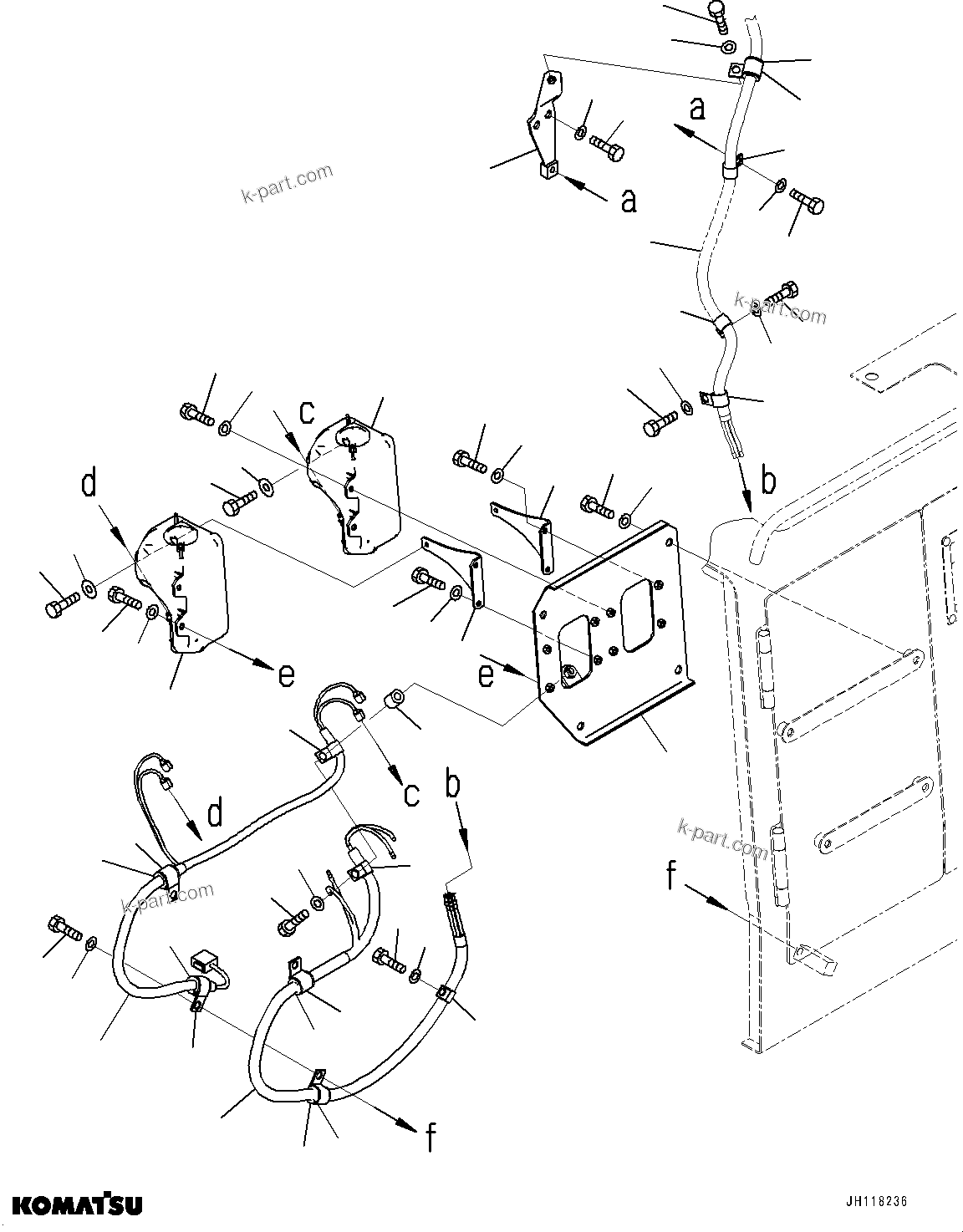 Komatsu parts book diagram for D375AI-8 S/N 81001-UP: WINDOW WASHER TANK, (#80001-)