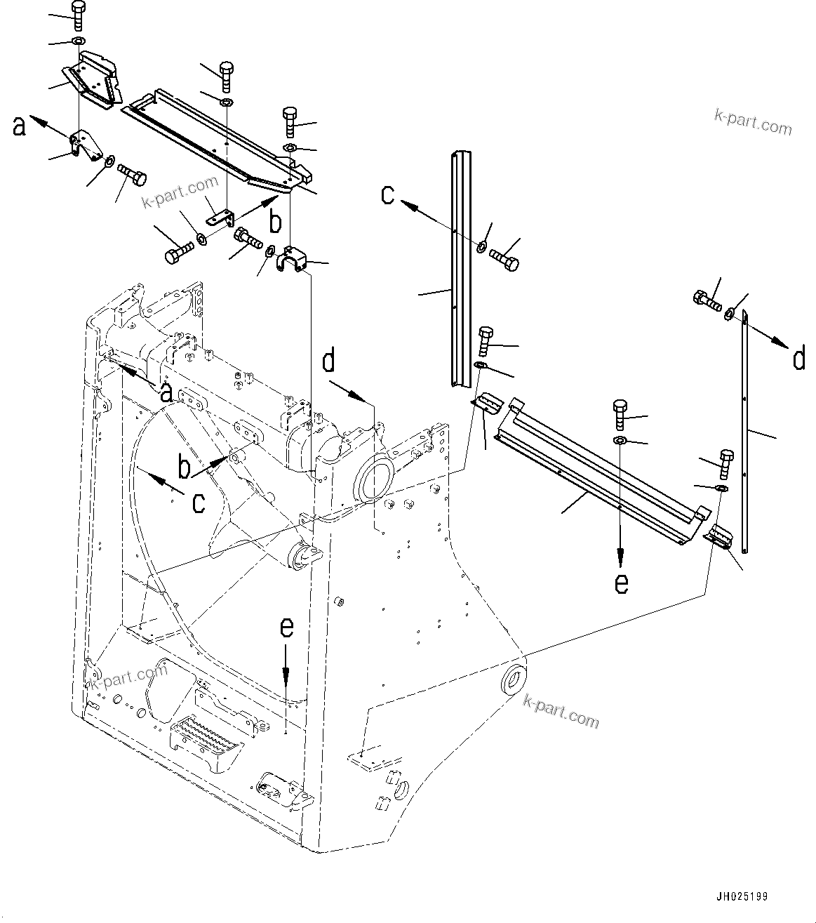 Komatsu parts book diagram for D375AI-8 S/N 81001-UP: RADIATOR GUARD, WIND BRAKE(#81001-)