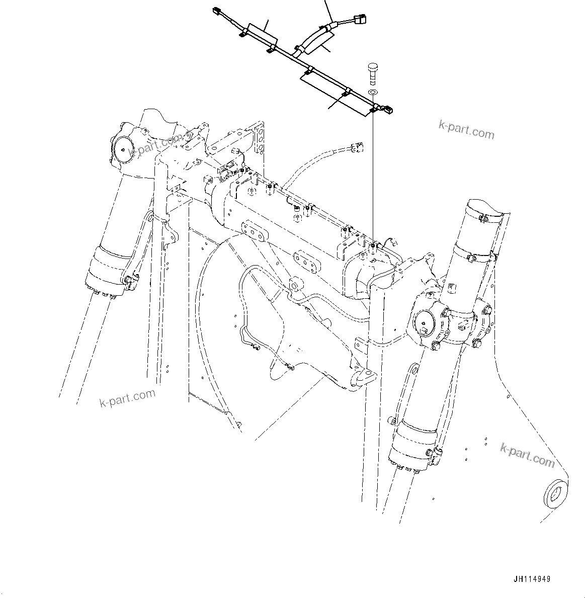 Komatsu parts book diagram for D375AI-8 S/N 81001-UP: RADIATOR GUARD, ICT WIRING HARNESS(#81001-)