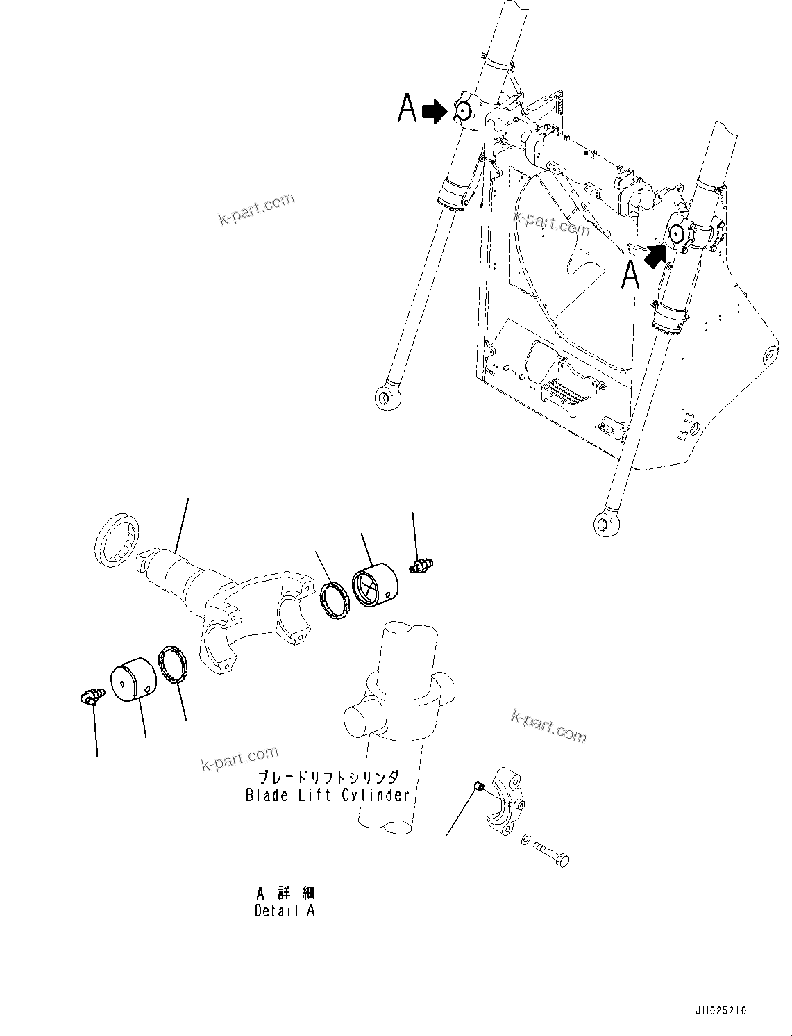 Komatsu parts book diagram for D375AI-8 S/N 81001-UP: DOZER BLADE LIFT CYLINDER SUPPORT PARTS, (#80015-)