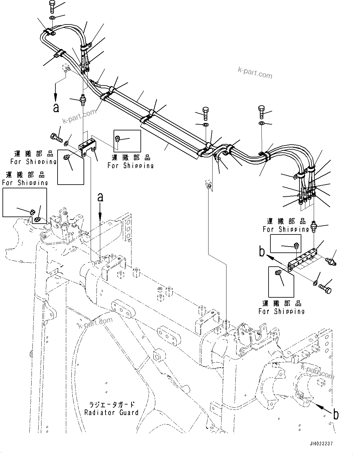 Komatsu parts book diagram for D375AI-8 S/N 81001-UP: RADIATOR GUARD ADDITIONAL PARTS, (1/2)(#81001-)