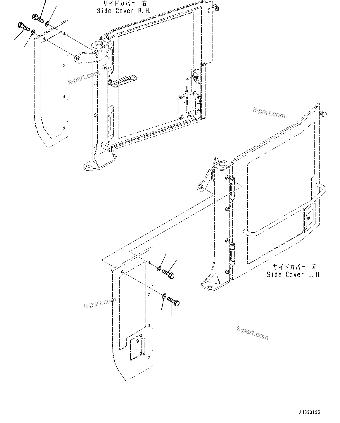 Komatsu parts book diagram for D375AI-8 S/N 81001-UP: ENGINE HOOD AND SIDE COVER GROUP, BOLT AND CAP (3/3)(#81001-)
