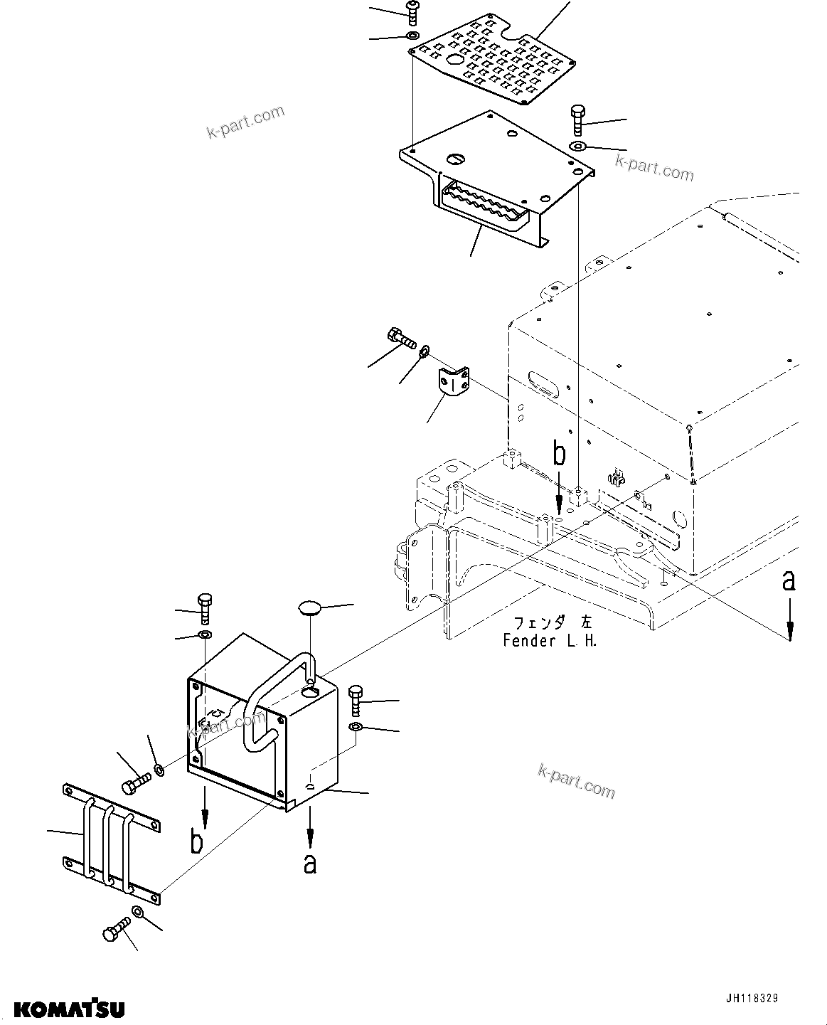 Komatsu parts book diagram for D375AI-8 S/N 81001-UP: FENDER RELATED PARTS, FENDER COVER (1/5)(#81001-)