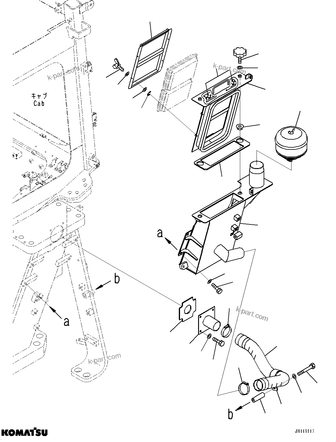 Komatsu parts book diagram for D375AI-8 S/N 81001-UP: FENDER RELATED PARTS, PRE-CLEANER MOUNTING(#81001-)