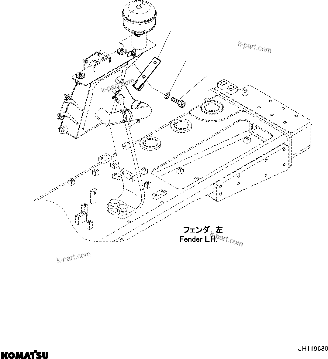 Komatsu parts book diagram for D375AI-8 S/N 81001-UP: FENDER RELATED PARTS, FILTER COVER(#81001-)