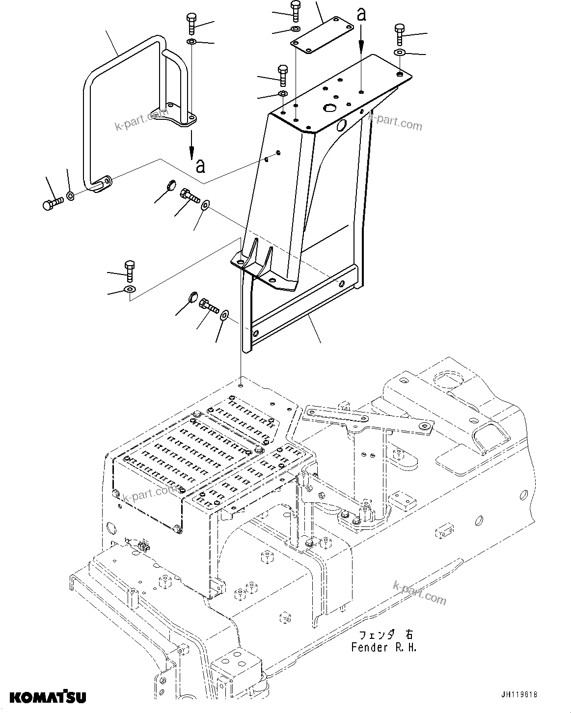 Komatsu parts book diagram for D375AI-8 S/N 81001-UP: LADDER SWITCH COVER, (#81001-)