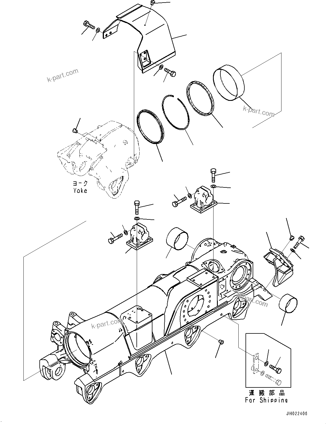 Komatsu parts book diagram for D375AI-8 S/N 81001-UP: TRACK FRAME, FRAME L.H.(#80094-)