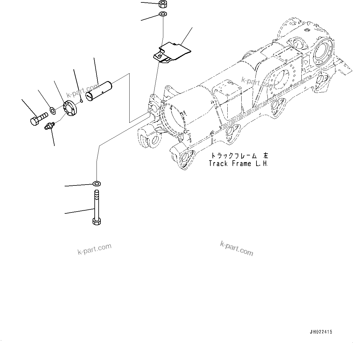 Komatsu parts book diagram for D375AI-8 S/N 81001-UP: TRACK FRAME, SIDE PIN, L.H.(#80094-)