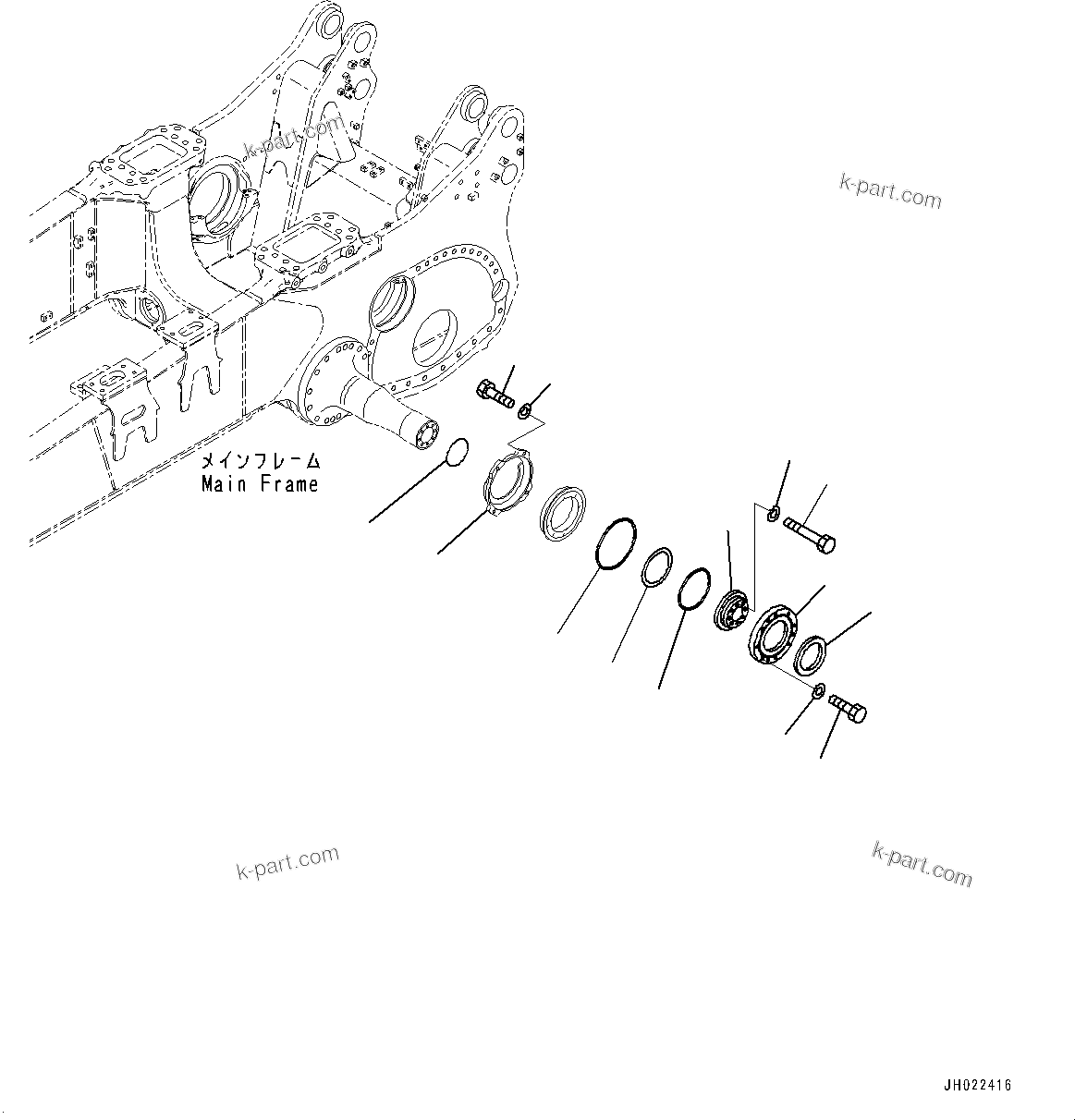 Komatsu parts book diagram for D375AI-8 S/N 81001-UP: TRACK FRAME, PIVOT, L.H.(#80094-)