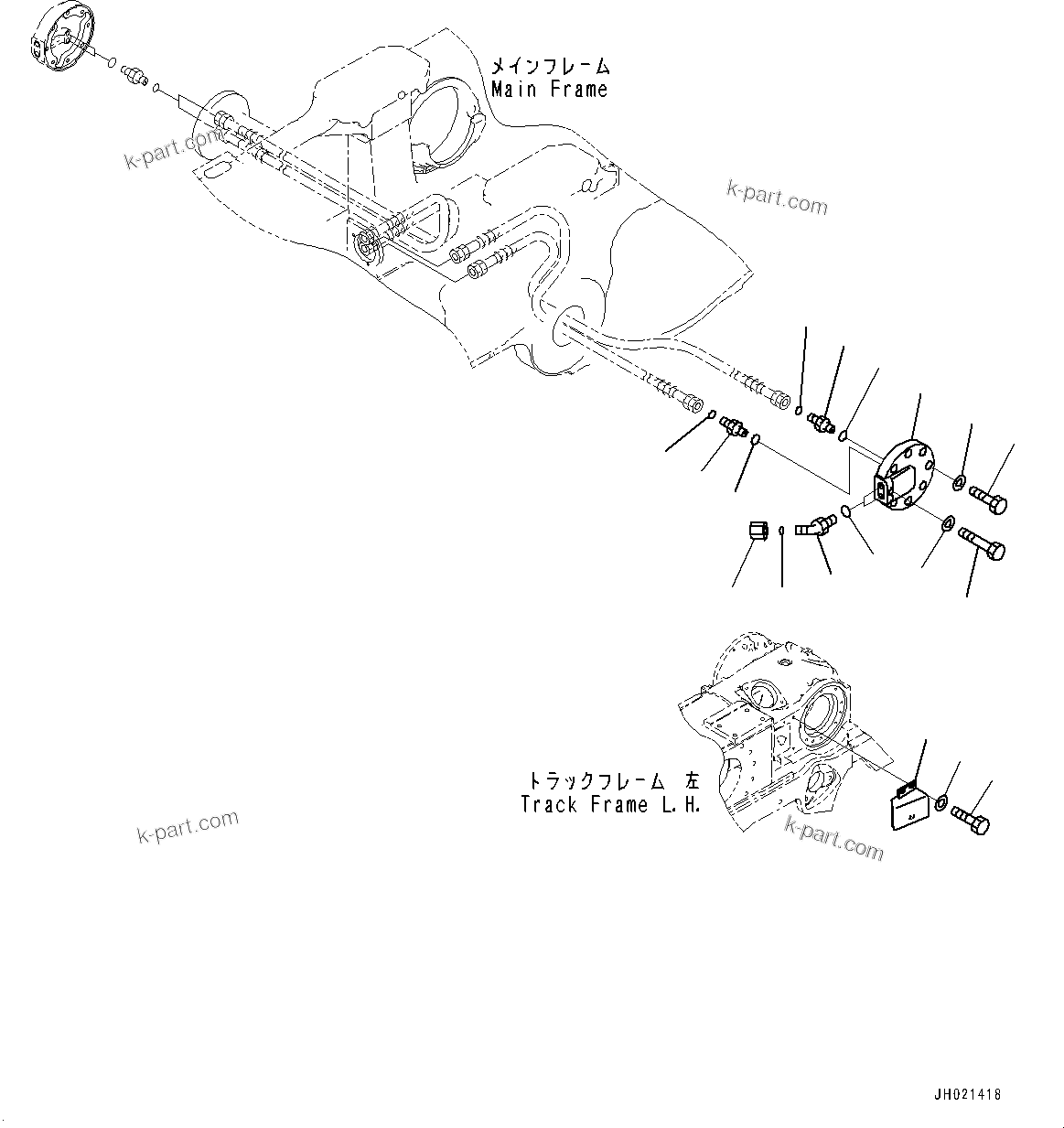Komatsu parts book diagram for D375AI-8 S/N 81001-UP: TRACK FRAME, ELBOW AND COVER, L.H.(#80094-)
