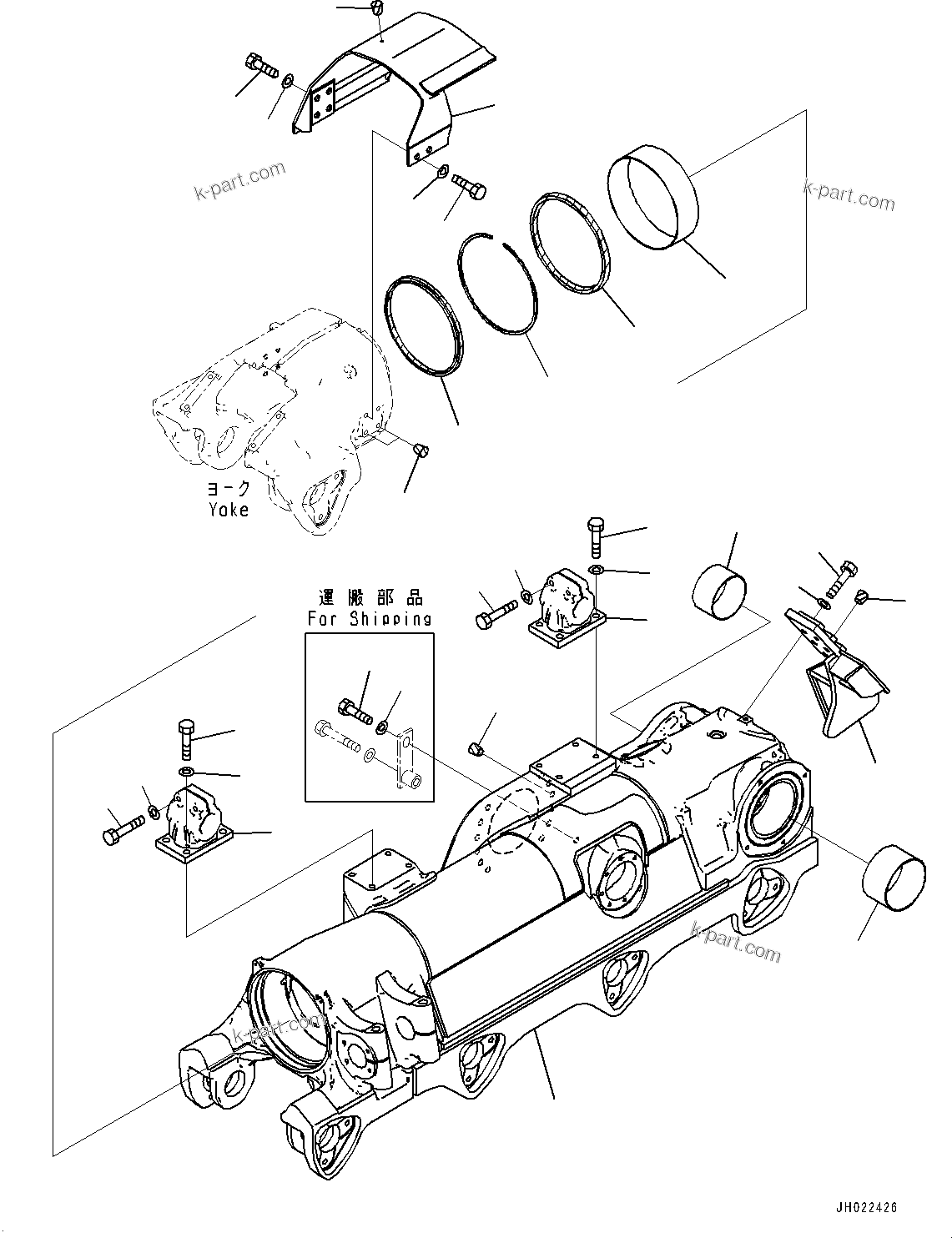 Komatsu parts book diagram for D375AI-8 S/N 81001-UP: TRACK FRAME, FRAME R.H.(#80094-)