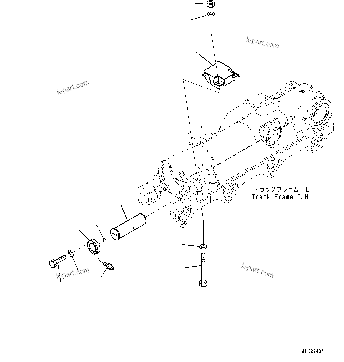 Komatsu parts book diagram for D375AI-8 S/N 81001-UP: TRACK FRAME, SIDE PIN, R.H.(#80094-)