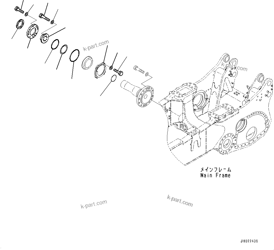 Komatsu parts book diagram for D375AI-8 S/N 81001-UP: TRACK FRAME, PIVOT, R.H.(#80094-)